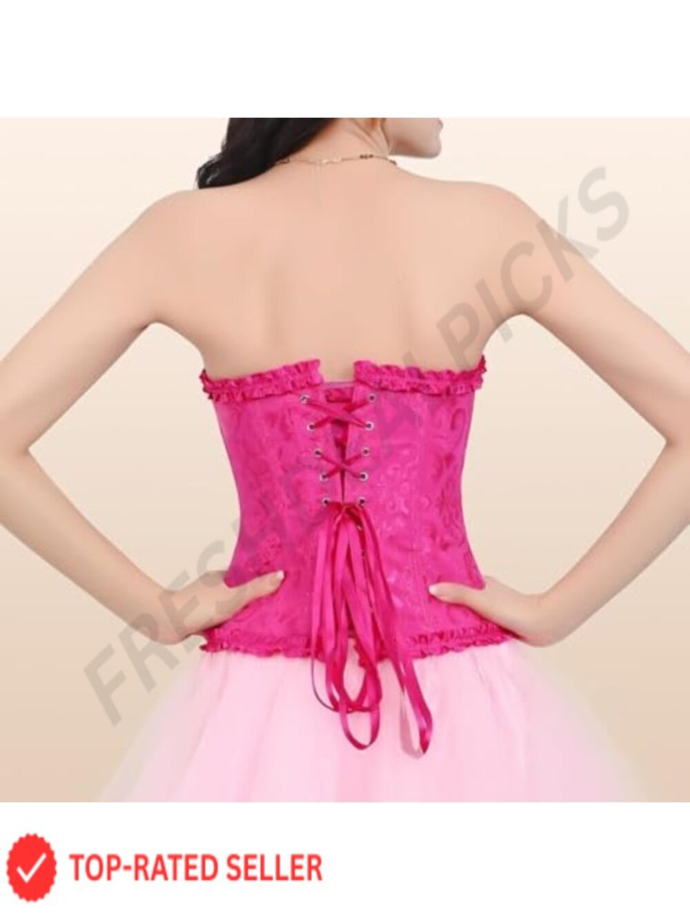 Satin Lace Push Up Bustier Corset Bodysuit XS-6XL - Picture 3 of 6